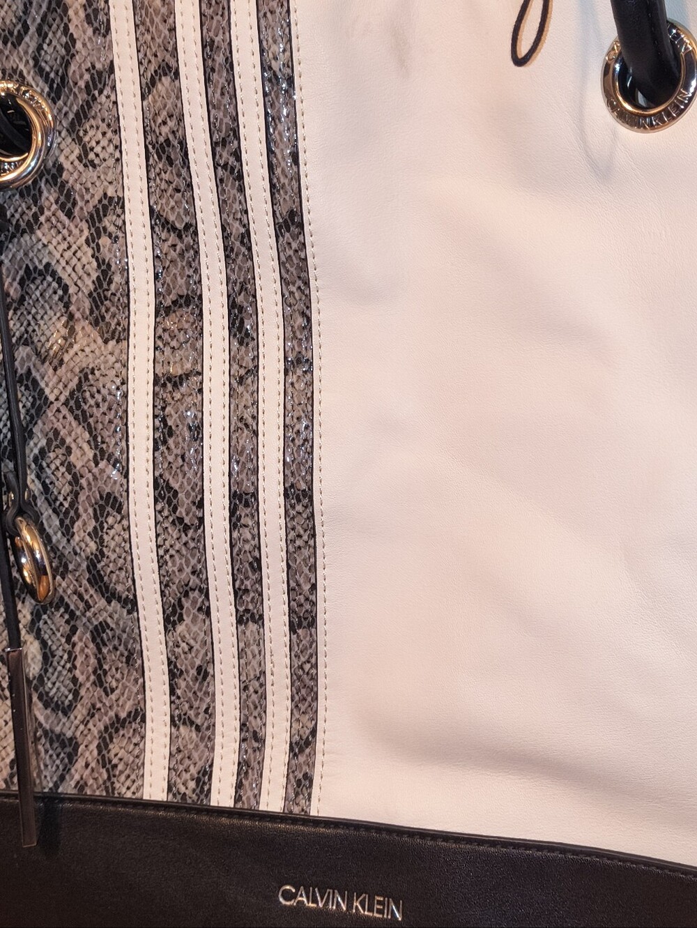Calvin Klein Large  Monochrome Snake Print Tote